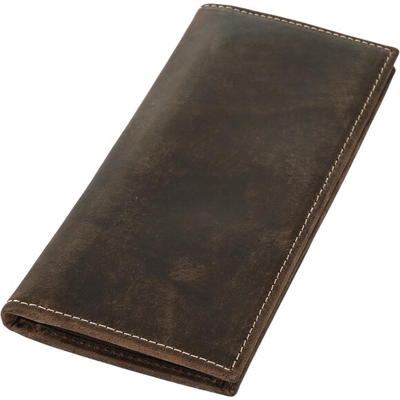 Top Grain Leather  Men's Long Wallet with RFID Blocking - Picture 7 of 7